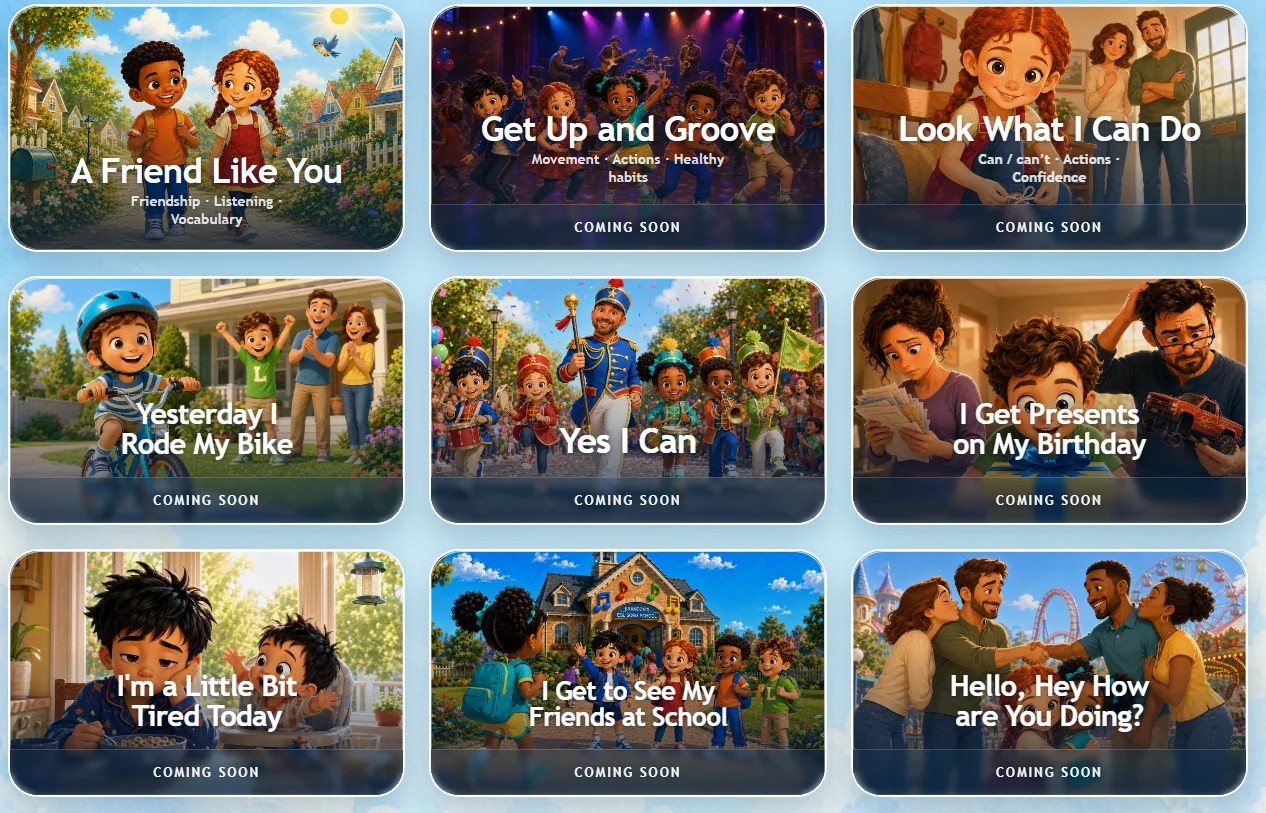 Preview of the Song Library showing song cover artwork and titles